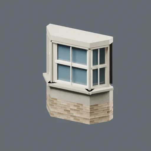 Stacked bay window, base storey, 3D model preview