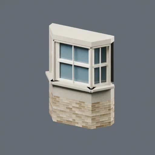 Stacked bay window, middle storey, 3D model preview