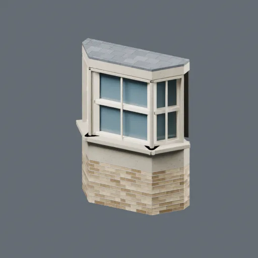 Stacked bay window, top storey, 3D model preview