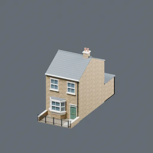Two-storey bay-fronted terrace (London terraced houses), rendered preview