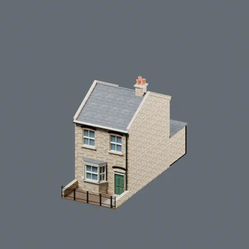 Two-storey bay-fronted terrace, 3D model preview