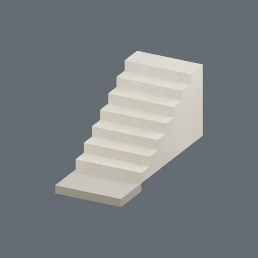 Front entrance steps, 3D model preview