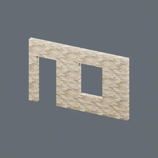 Ground-floor front wall, flat front (left hand), 3D model preview