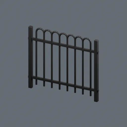 Railing hoop long, 3D model preview