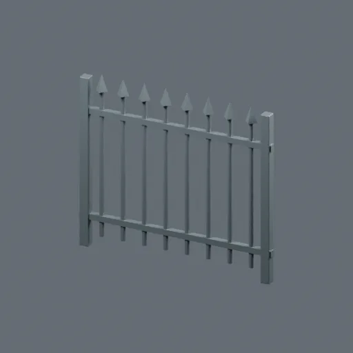 Railing spear long, 3D model preview