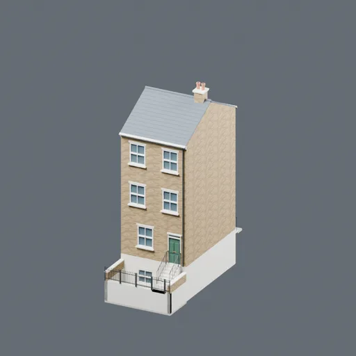 Raised-basement terrace, 3D model preview