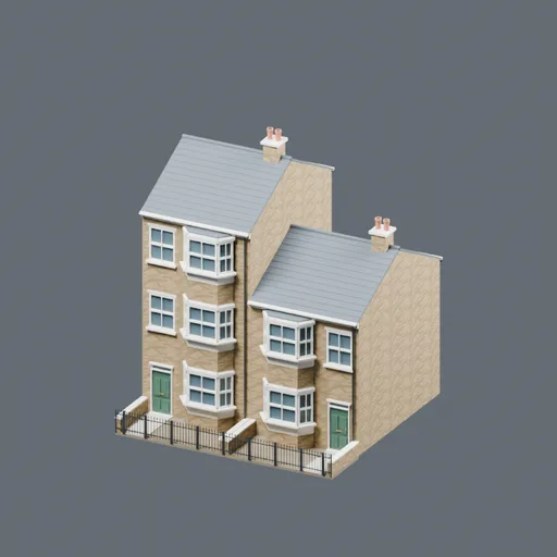 Stacked-bay terrace, 3D model preview