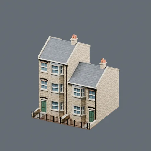 Stacked-bay terrace, 3D model preview