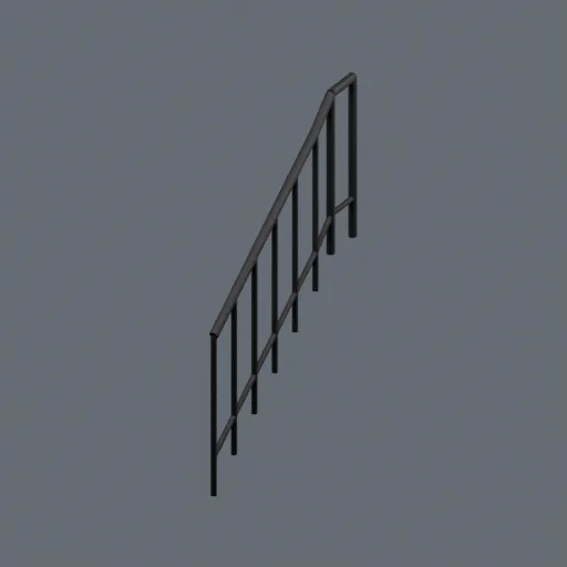 Entrance stair railing (left hand), 3D model preview