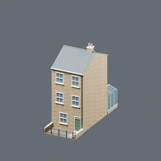 Three-storey terrace, 3D model preview