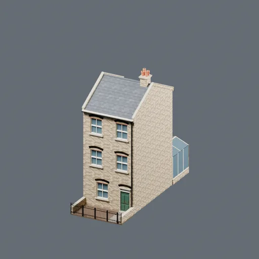 Three-storey terrace, 3D model preview