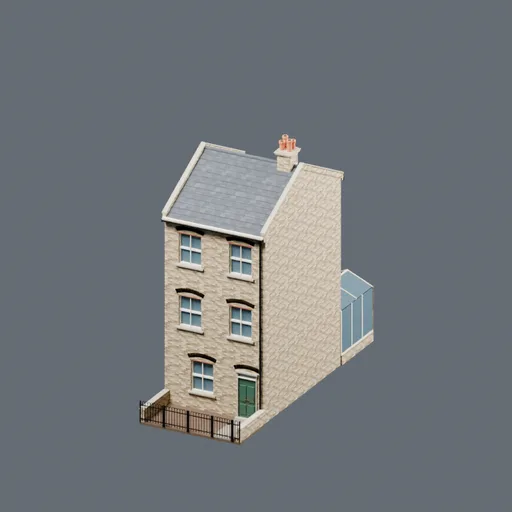 Three-storey terrace, 3D model preview