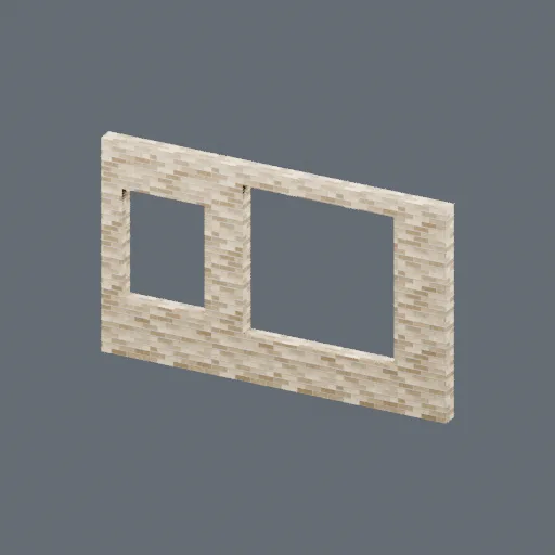 Upper-floor front wall with bay opening (left hand), 3D model preview