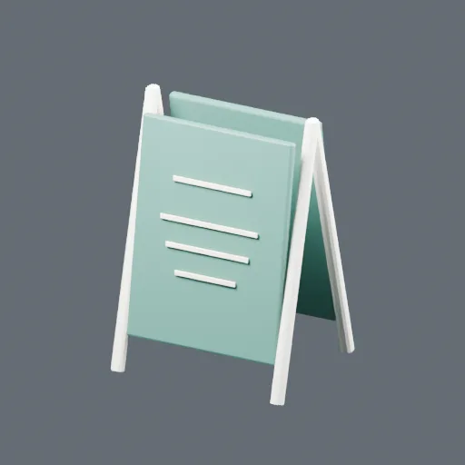 A board, 3D model preview