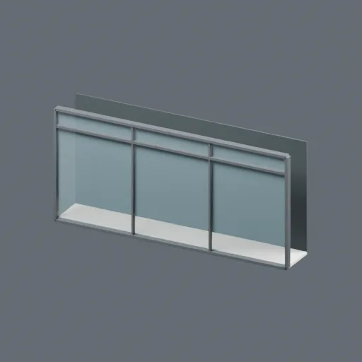 Glazing modern display, 3D model preview