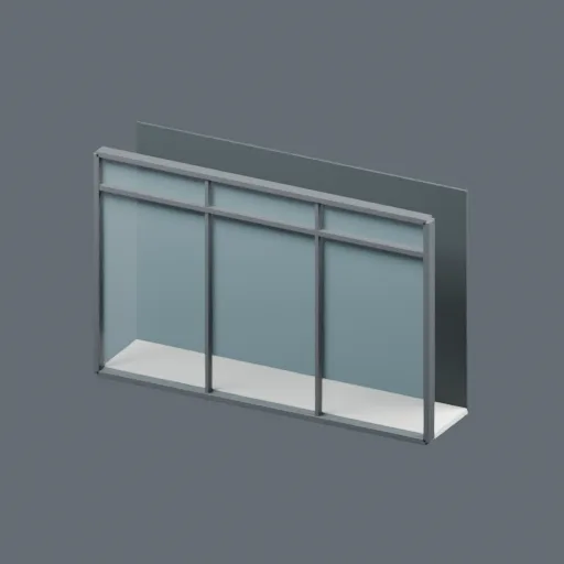 Glazing modern entry, 3D model preview