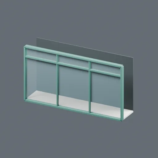 Glazing traditional entry, 3D model preview