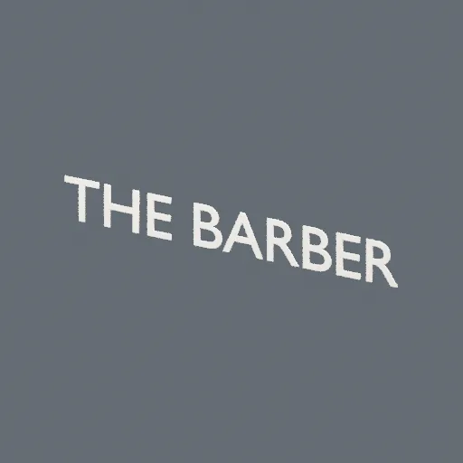 Lettering barber, 3D model preview