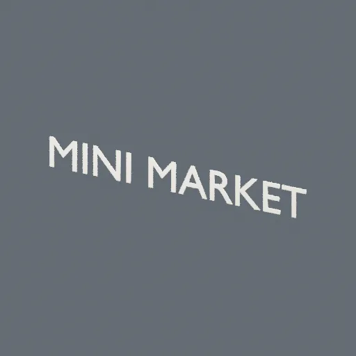 Lettering mini market, 3D model preview