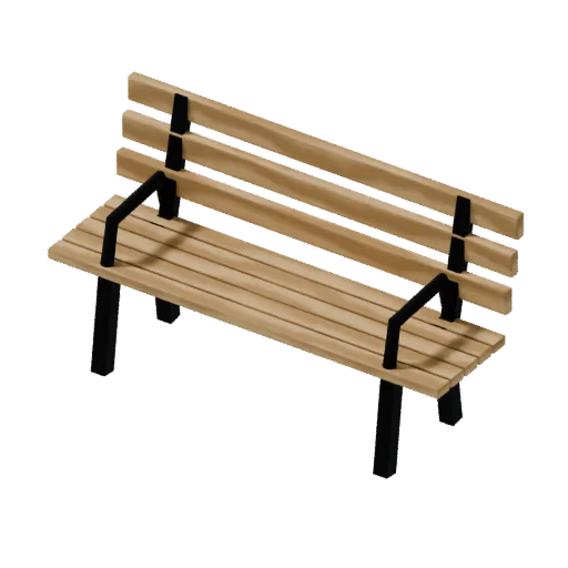 Bench timber, 3D model preview