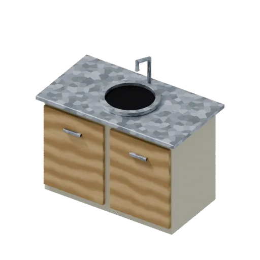 Cafe sink unit, 3D model preview