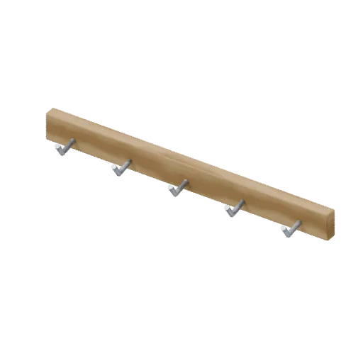 Coat hook rail, 3D model preview