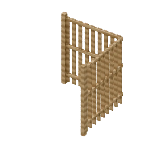 Estate fence corner, 3D model preview