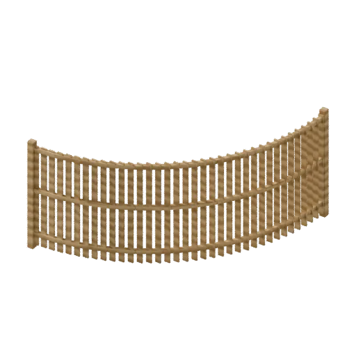 Estate fence curve, 3D model preview