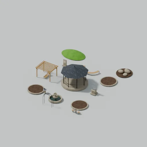 Formal city park, 3D model preview