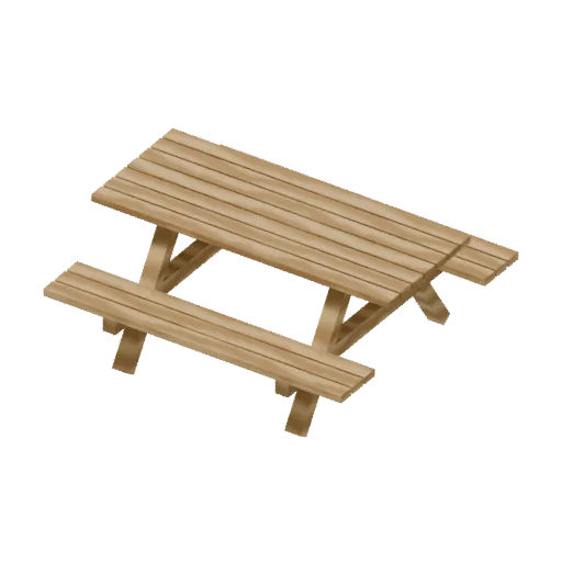 Picnic table, 3D model preview
