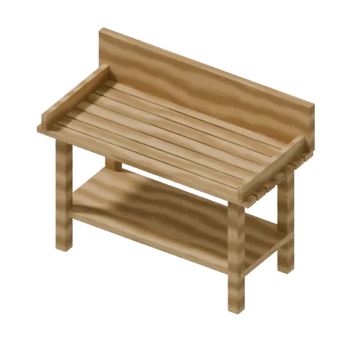Potting bench, 3D model preview