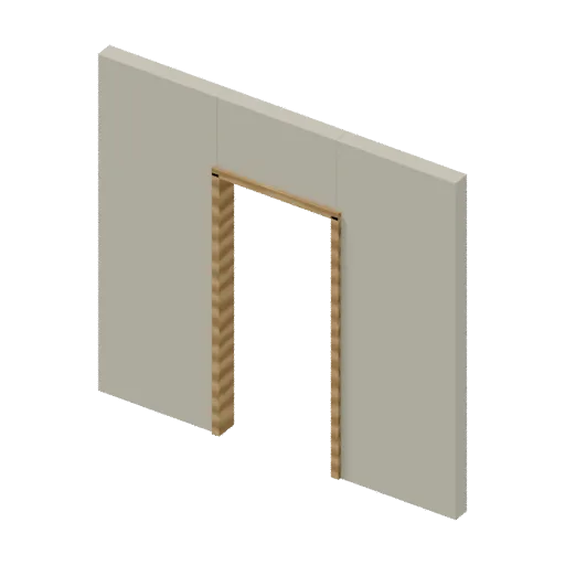 Room wall door, 3D model preview