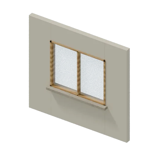 Room wall window, 3D model preview