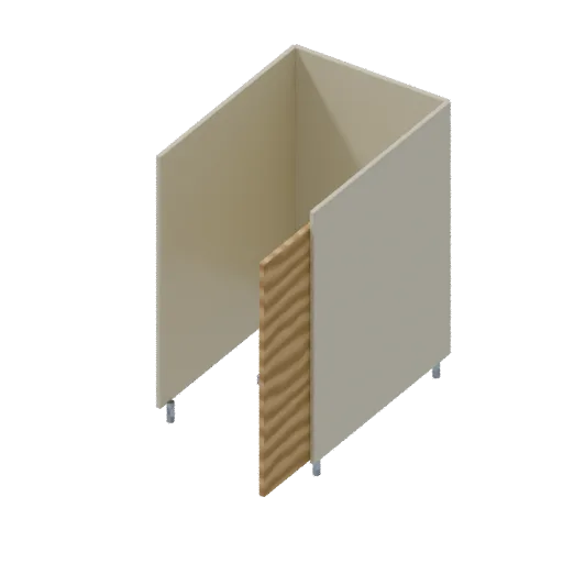 Toilet cubicle, 3D model preview