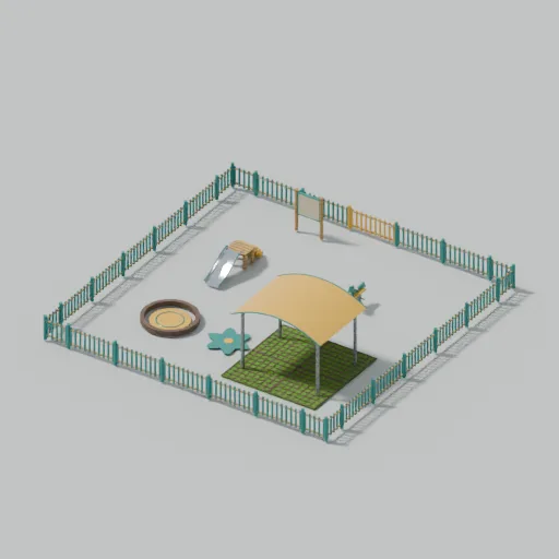 Enclosed play garden, 3D model preview