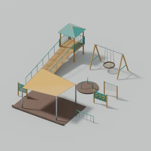 Inclusive play courtyard, 3D model preview