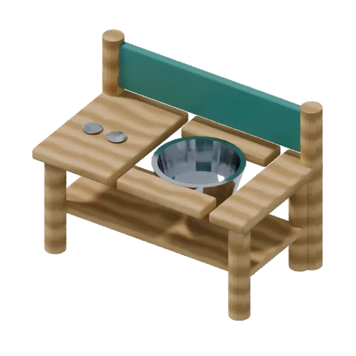 Playgrounds — mud kitchen, 3D model preview