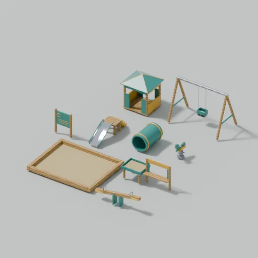 Toddler play garden, 3D model preview