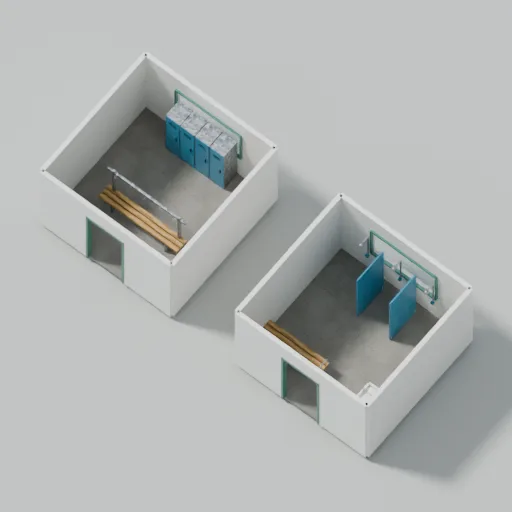 Changing and shower rooms, 3D model preview