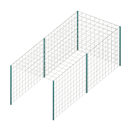 Cricket practice net, 3D model preview