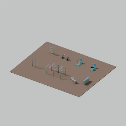 Fitness and parkour circuit, 3D model preview