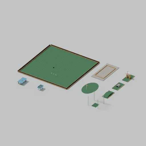 Games and miniature golf, 3D model preview