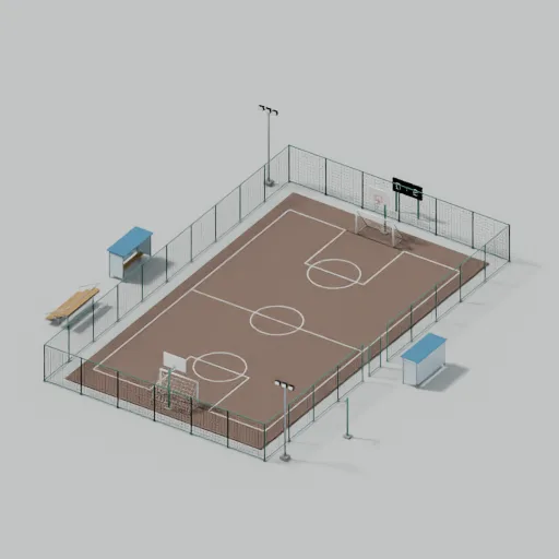 Multi-use games area, 3D model preview