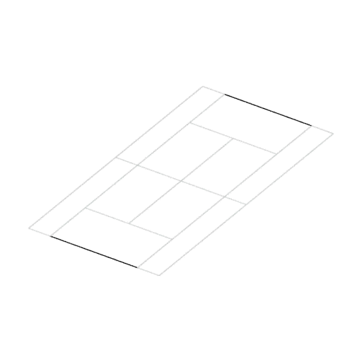 Pickleball markings, 3D model preview