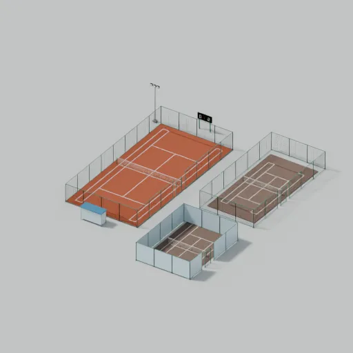 Racket courts, 3D model preview