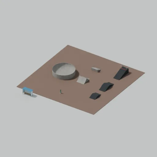 Skate bowl and BMX, 3D model preview