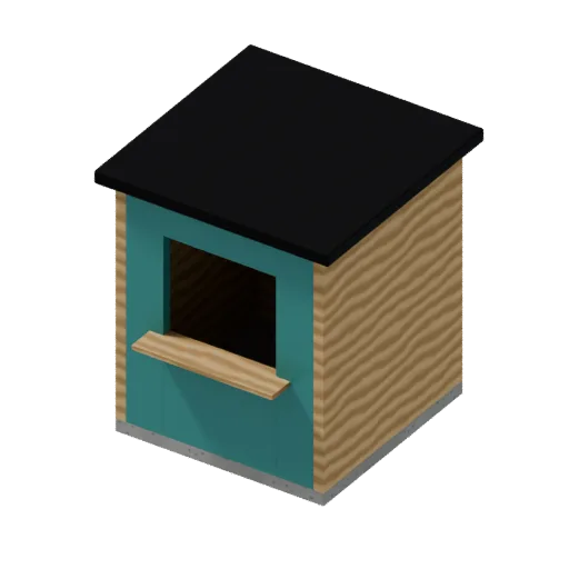 Ticket hut, 3D model preview