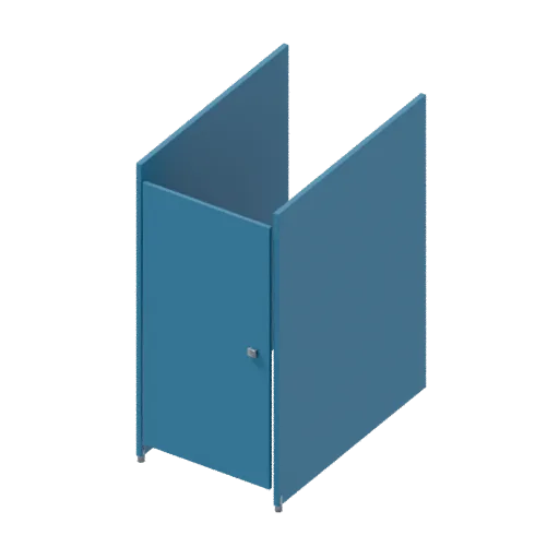 Toilet cubicle, 3D model preview