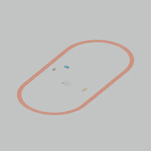 400 m athletics oval, 3D model preview