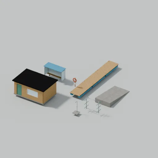 Watersports landing, 3D model preview